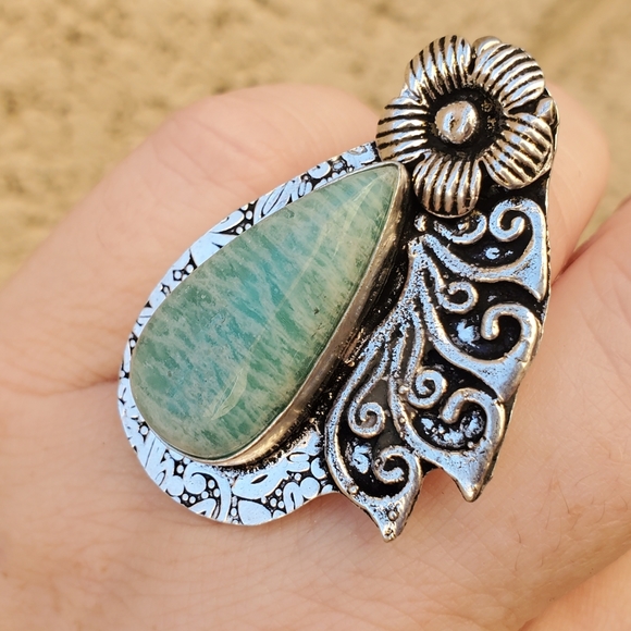 New Amazonite 925 Silver Ring. - Picture 5 of 16